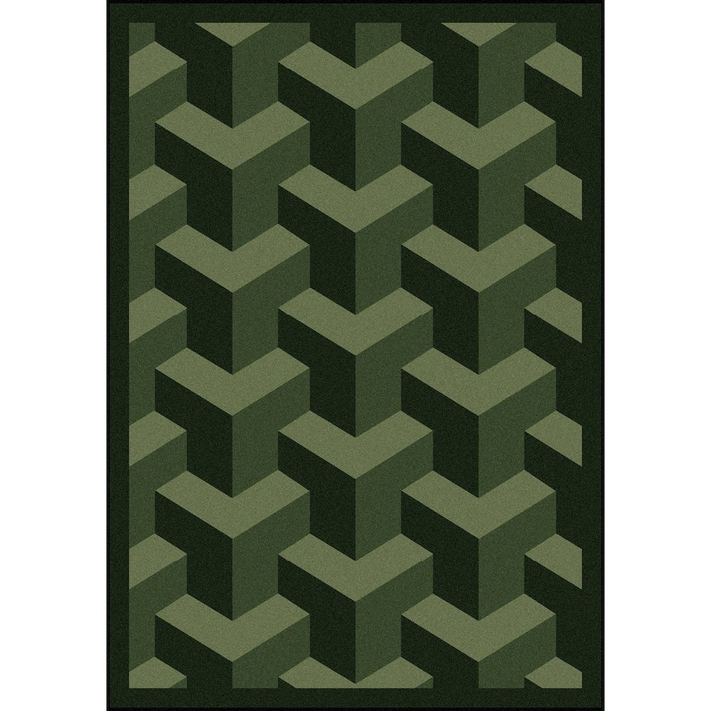 Kaleidoscope Rooftop 5'4" x 7'8" Area Rug in Color Black. Picture 1