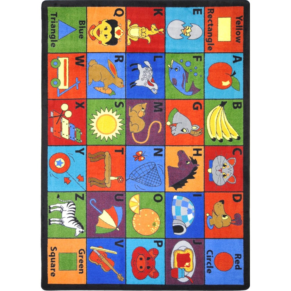 Kid Essentials Say My Name 7'8" x 10'9" Area Rug in Color Multi. Picture 1