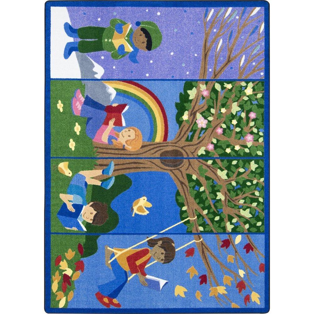 Kid Essentials Seasons of Reading 7'8" x 10'9" Area Rug in Color Multi. Picture 1
