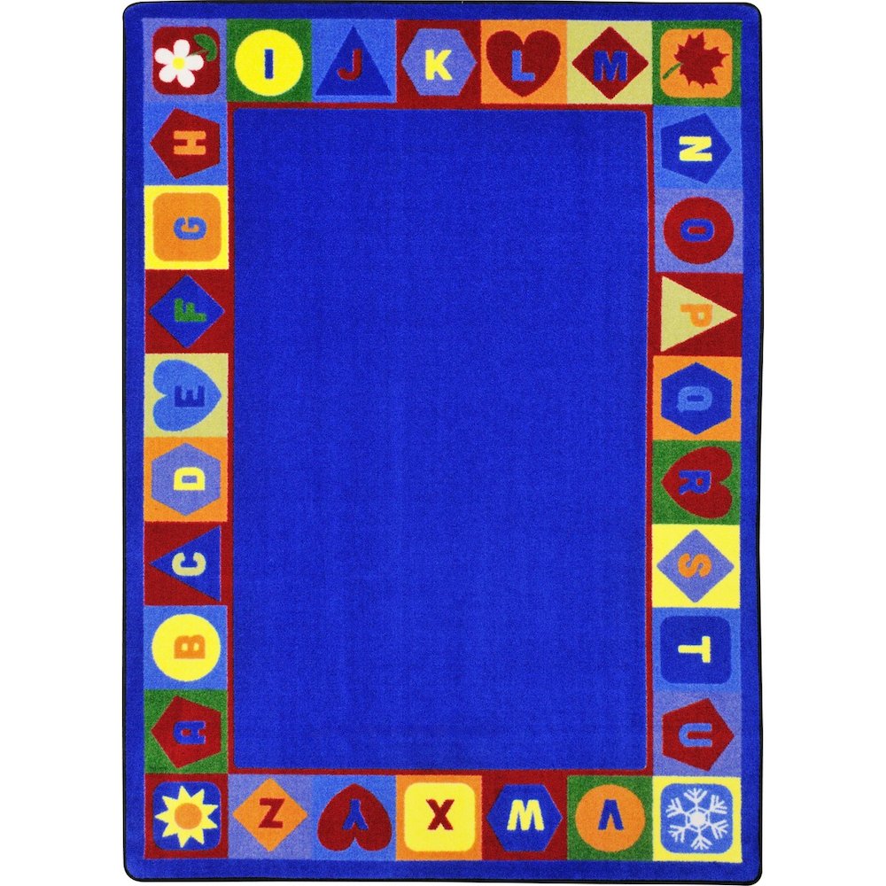 Kid Essentials Seasons & Shapes Alphabet 7'8" x 10'9" Area Rug in Color Multi. Picture 1