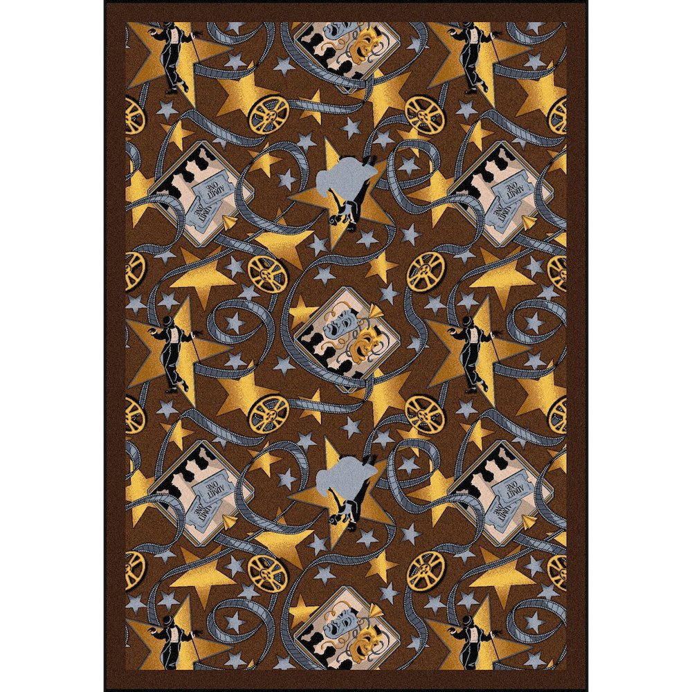 Any Day Matinee Silver Screen 5'4" x 7'8" Area Rug in Color Chocolate. Picture 1