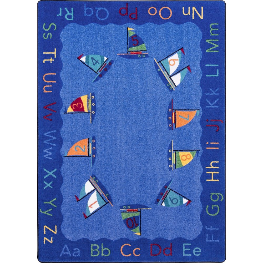 Kid Essentials Smooth Sailing 7'8" x 10'9" Area Rug in Color Multi. Picture 1