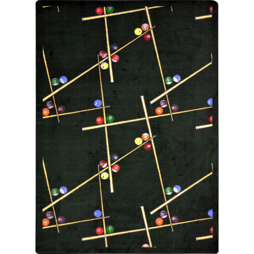 Games People Play Snookered 5'4" x 7'8" Area Rug in Color Emerald. Picture 1