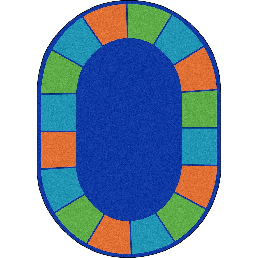 Kid Essentials Squares to Spare 10'9" x 13'2" Oval Area Rug in Color Multi. Picture 1