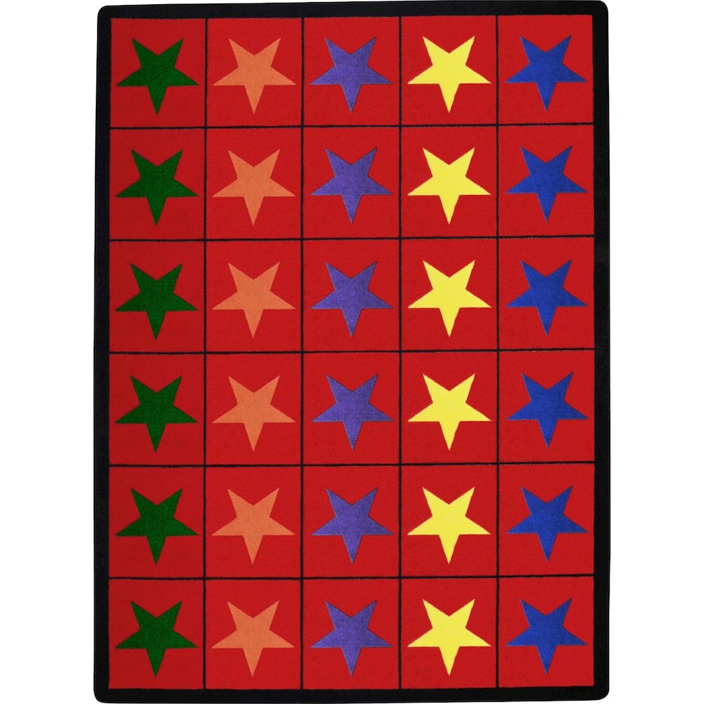 Kid Essentials Star Space 7'8" x 10'9" Area Rug in Color Multi. Picture 1