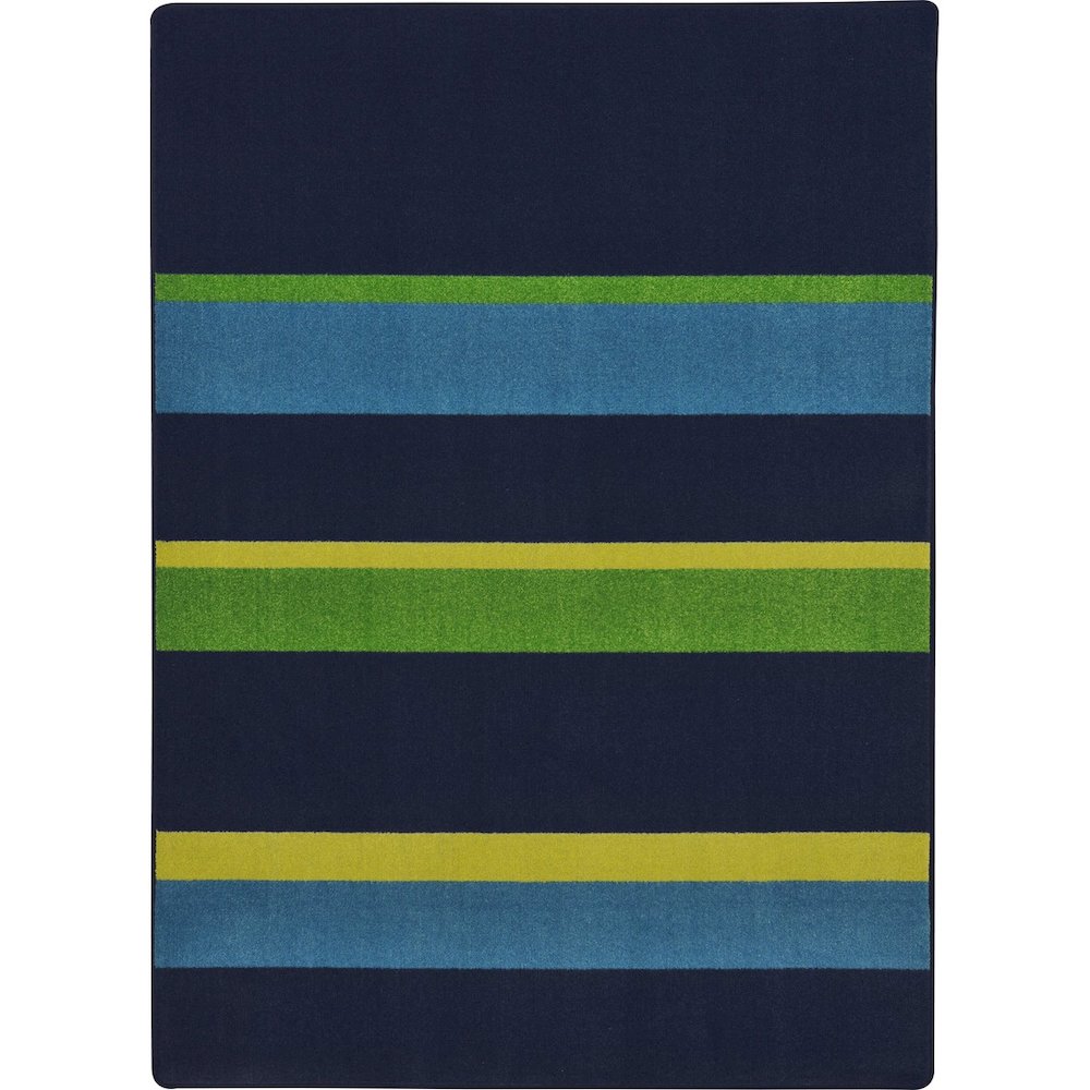 Kid Essentials Straight and Narrow 7'8" x 10'9" Area Rug in Color Navy. Picture 1