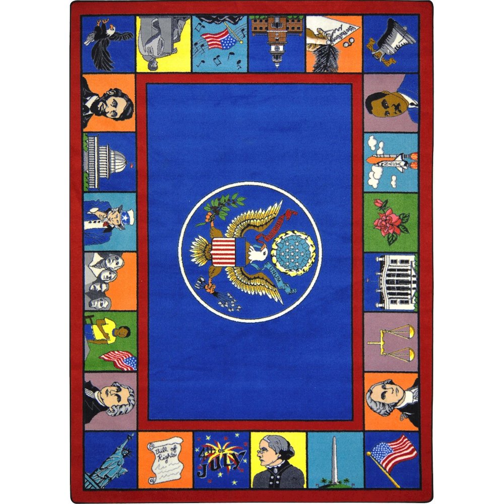 Kid Essentials Symbols of America 7'8" x 10'9" Area Rug in Color Multi. Picture 1