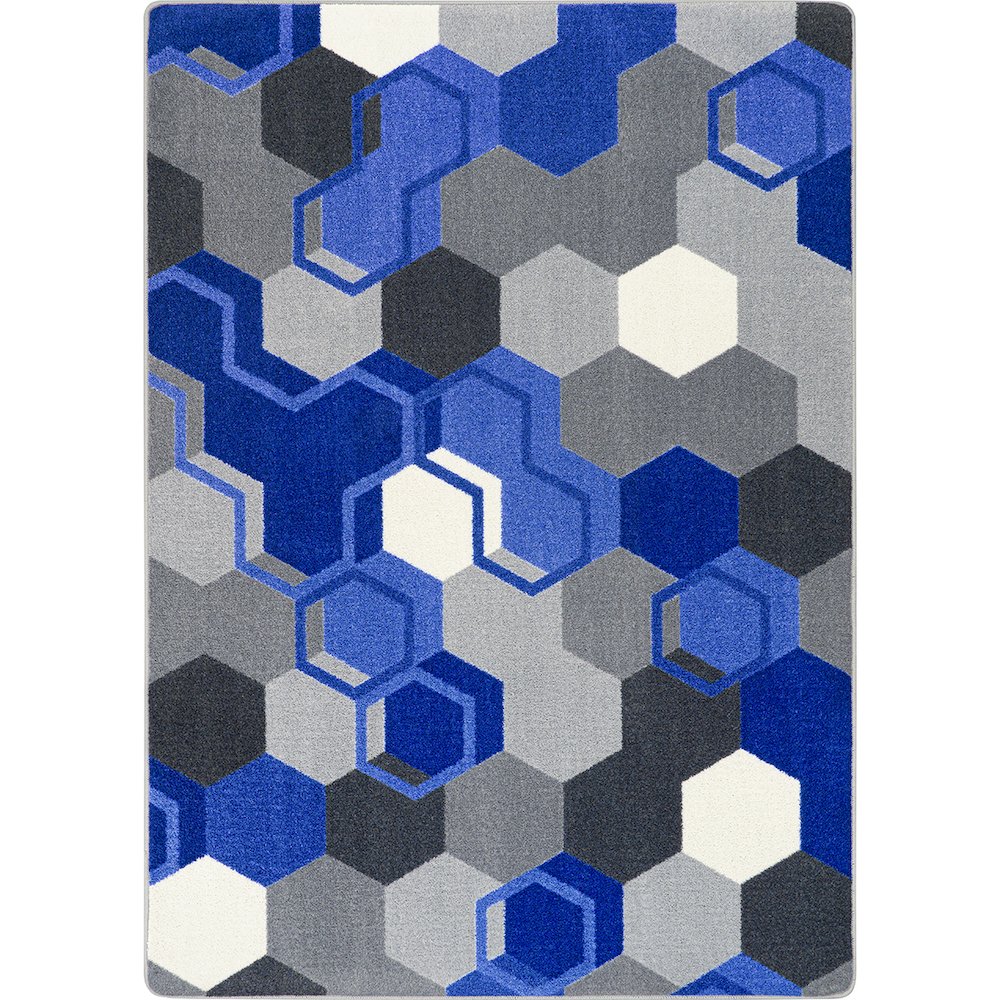 Kid Essentials Team Up 7'8" x 10'9" Area Rug in Color Blue. Picture 1