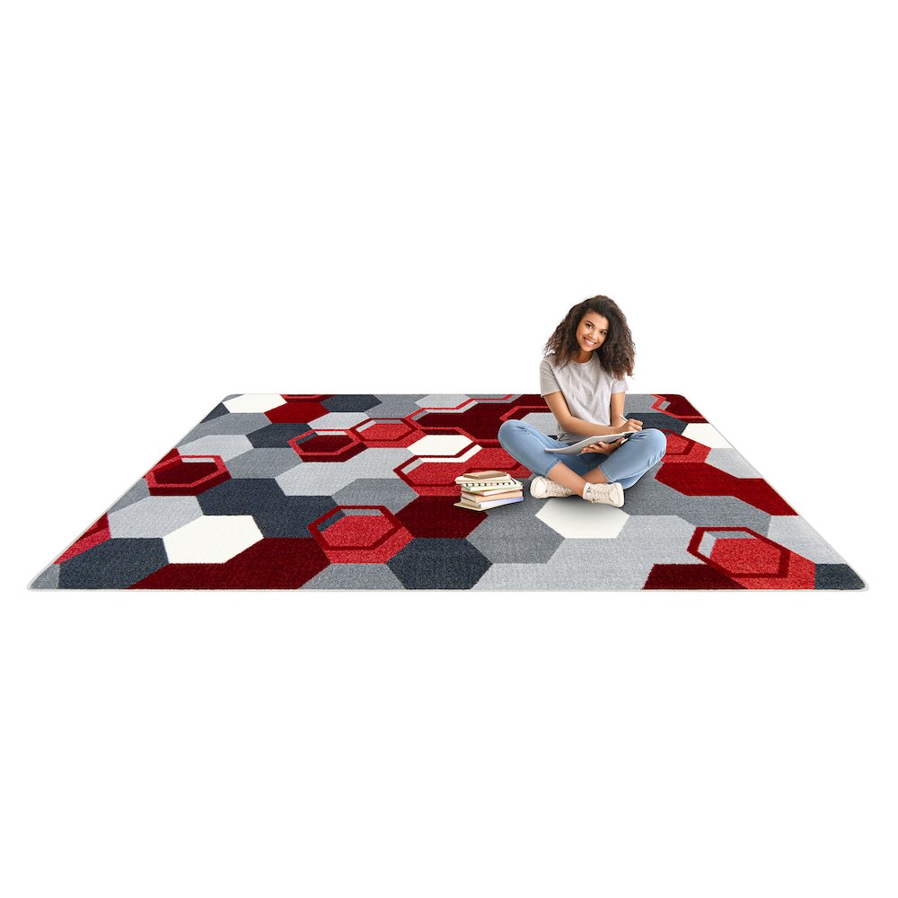 Kid Essentials Team Up 7'8" x 10'9" Area Rug in Color Red. Picture 4