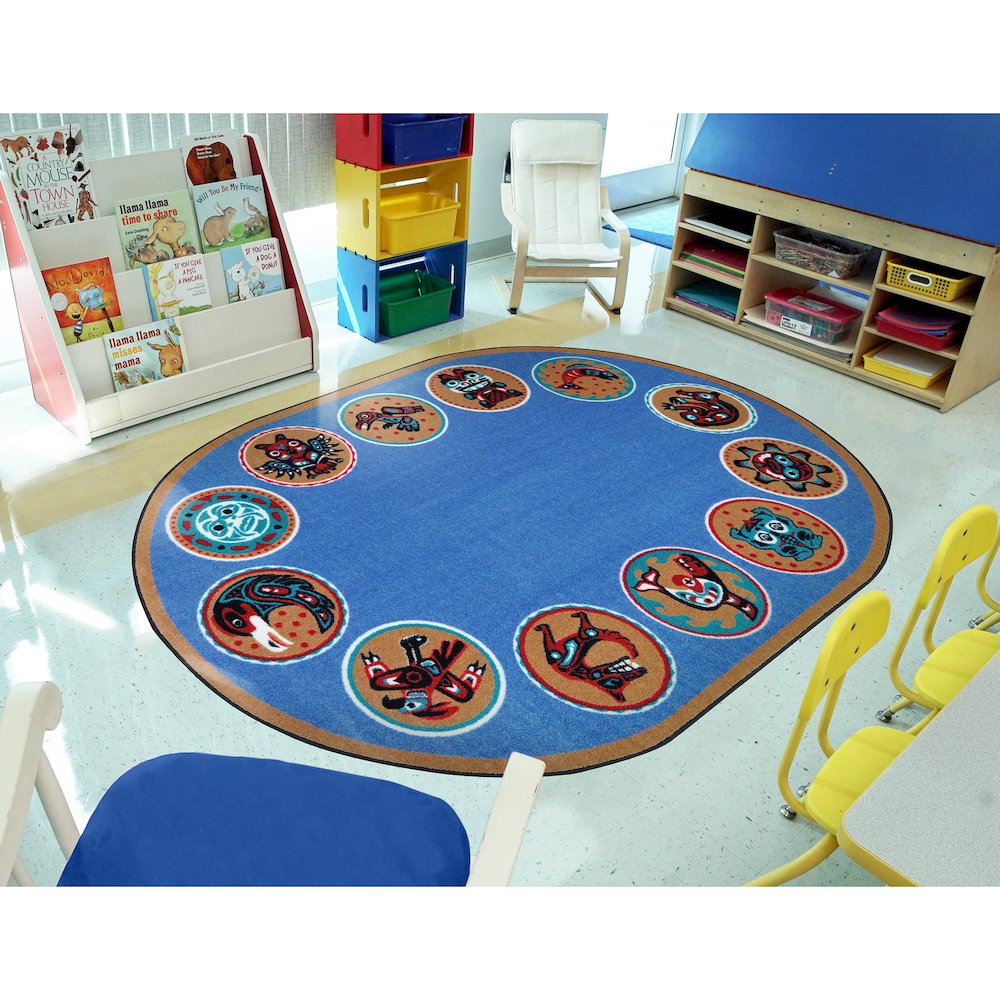 Kid Essentials The Circle 10'9" x 13'2" Oval Area Rug in Color Multi. Picture 3