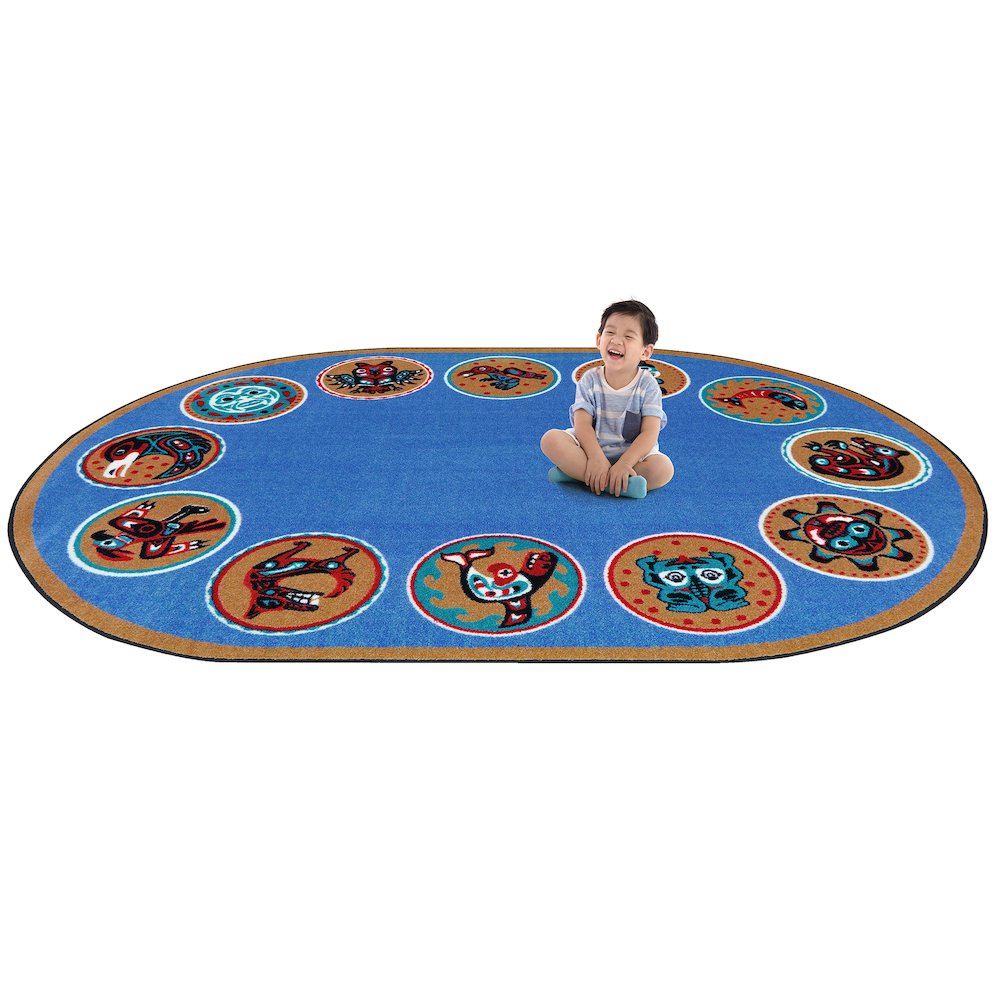 Kid Essentials The Circle 10'9" x 13'2" Oval Area Rug in Color Multi. Picture 4