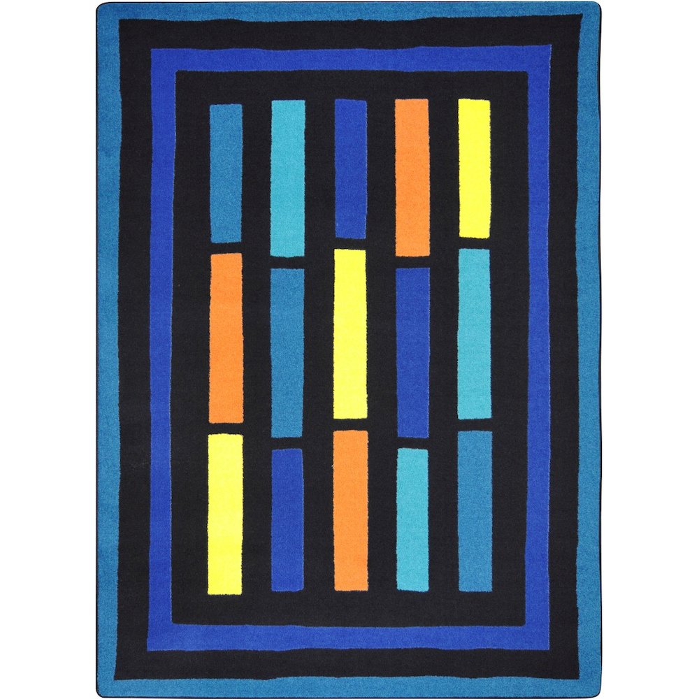 Kid Essentials Traffic Jam 5'4" x 7'8" Area Rug in Color Blue. Picture 1