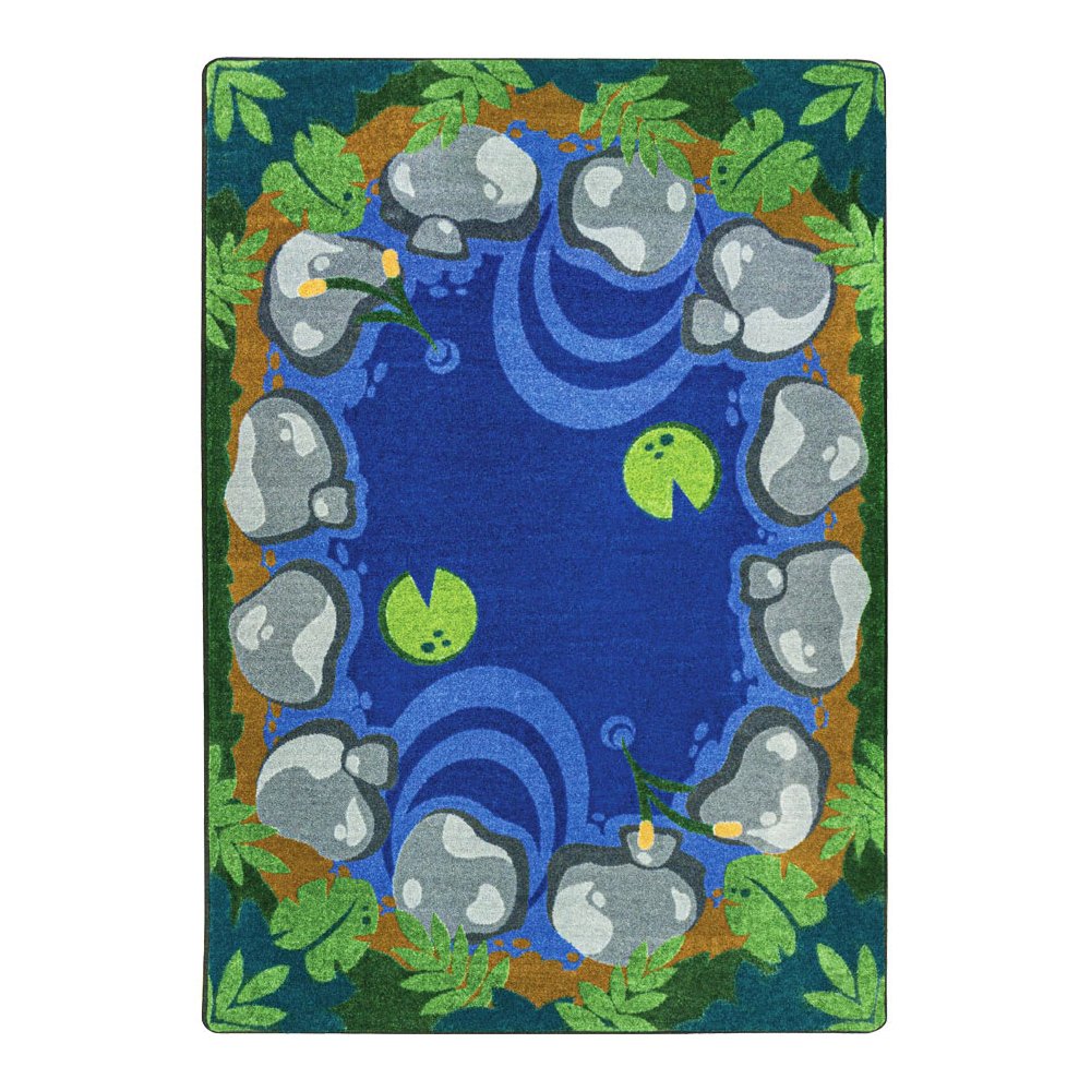 Kid Essentials Tranquil Pond 7'8" x 10'9" Area Rug in Color Multi. Picture 1