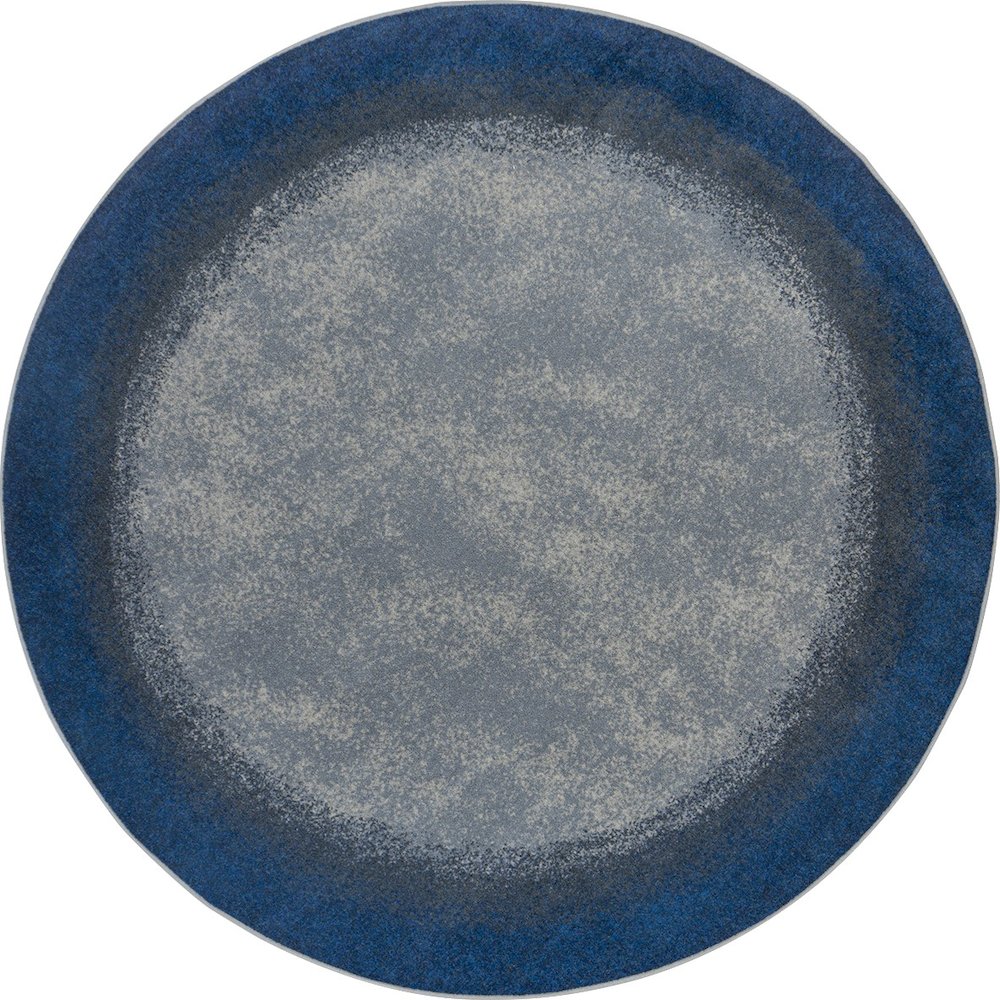 Kid Essentials Urban Edges 5'4" Round Area Rug in Color Marine. Picture 1