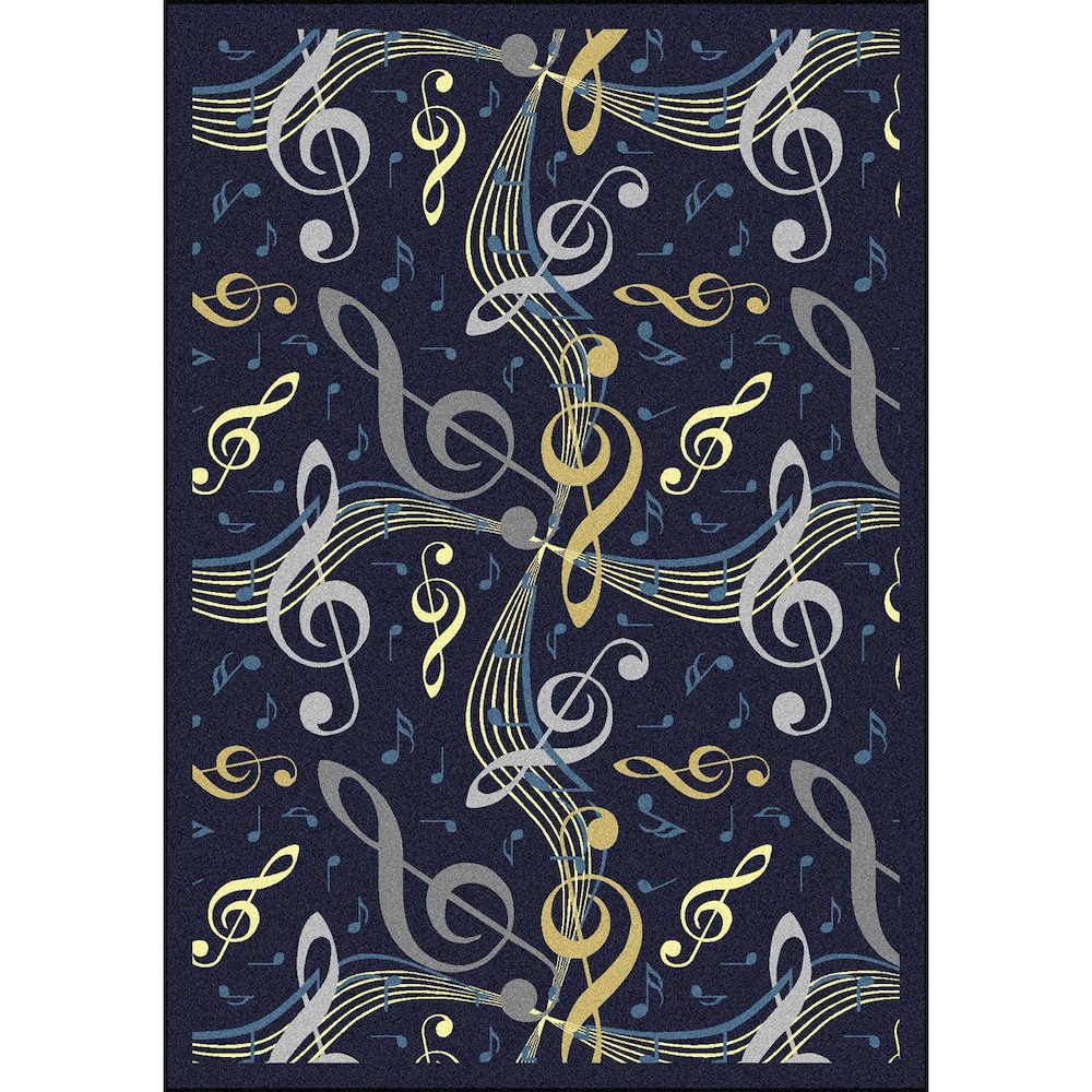 Kid Essentials Virtuoso 5'4" x 7'8" Area Rug in Color Navy. Picture 1