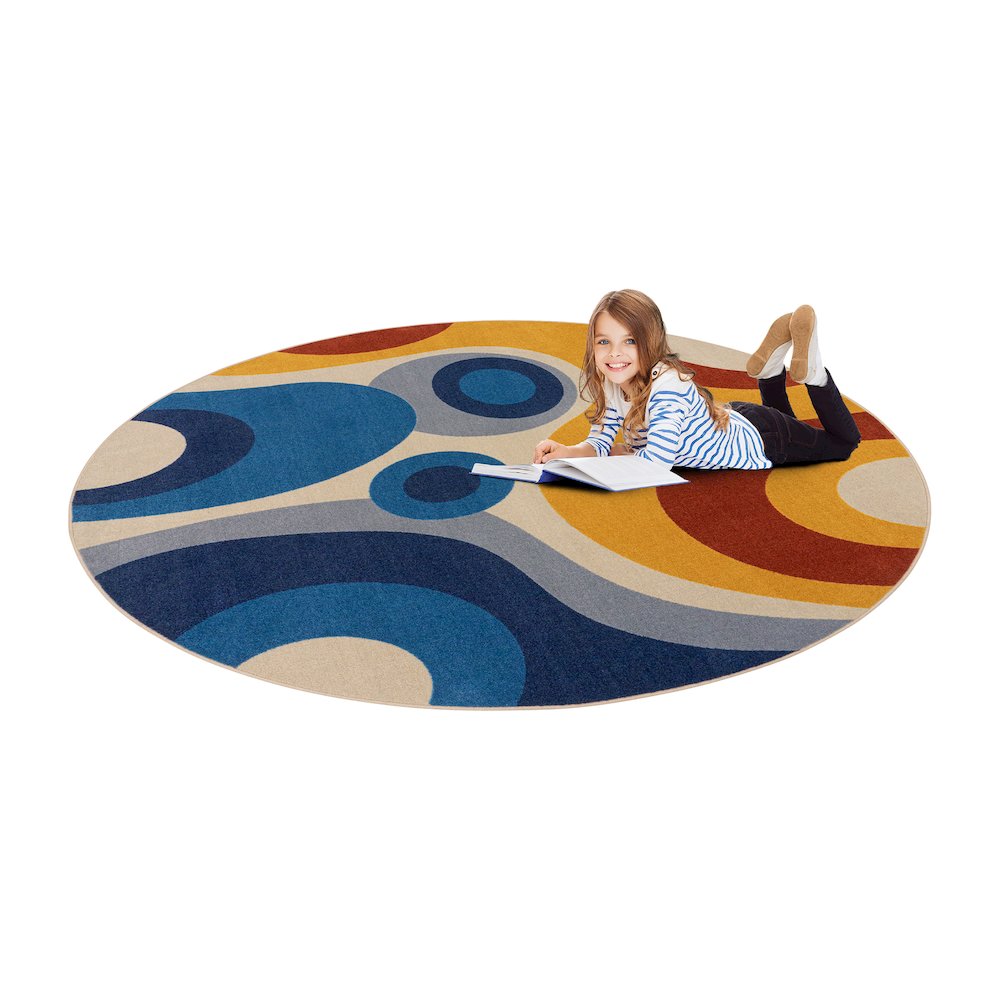 Warm Embrace 5'4" Round Area Rug in Color Multi. Picture 4