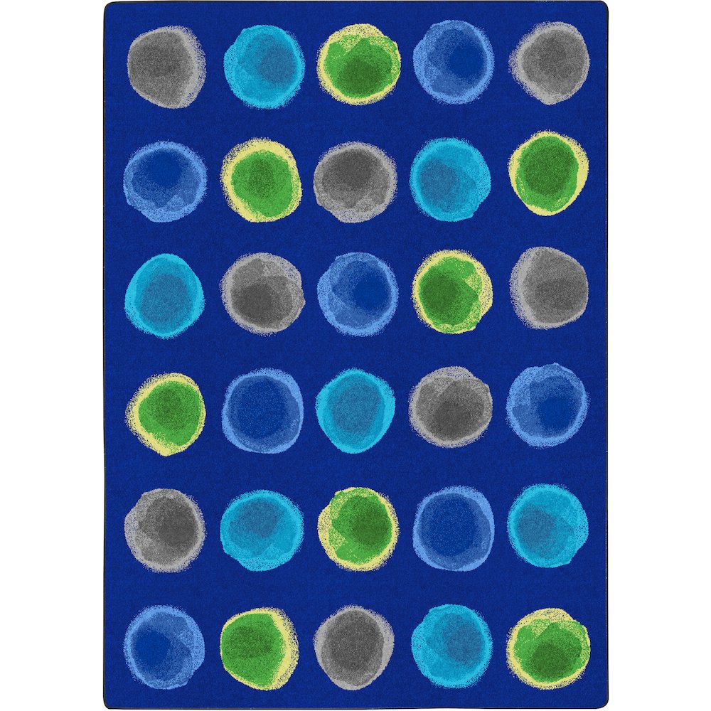 Kid Essentials Watercolor Spots 10'9" x 13'2" Area Rug in Color Marine. Picture 1