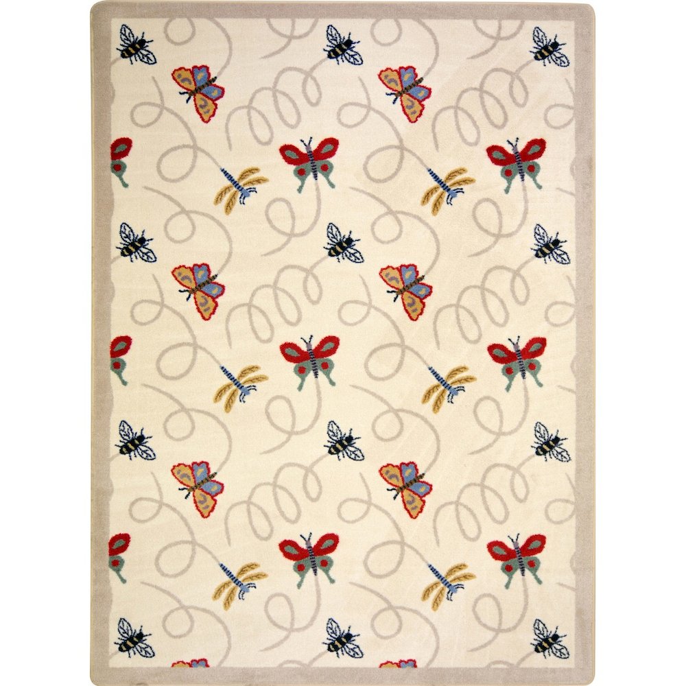 Kaleidoscope Wing Dings 5'4" x 7'8" Area Rug in Color Beige. Picture 1