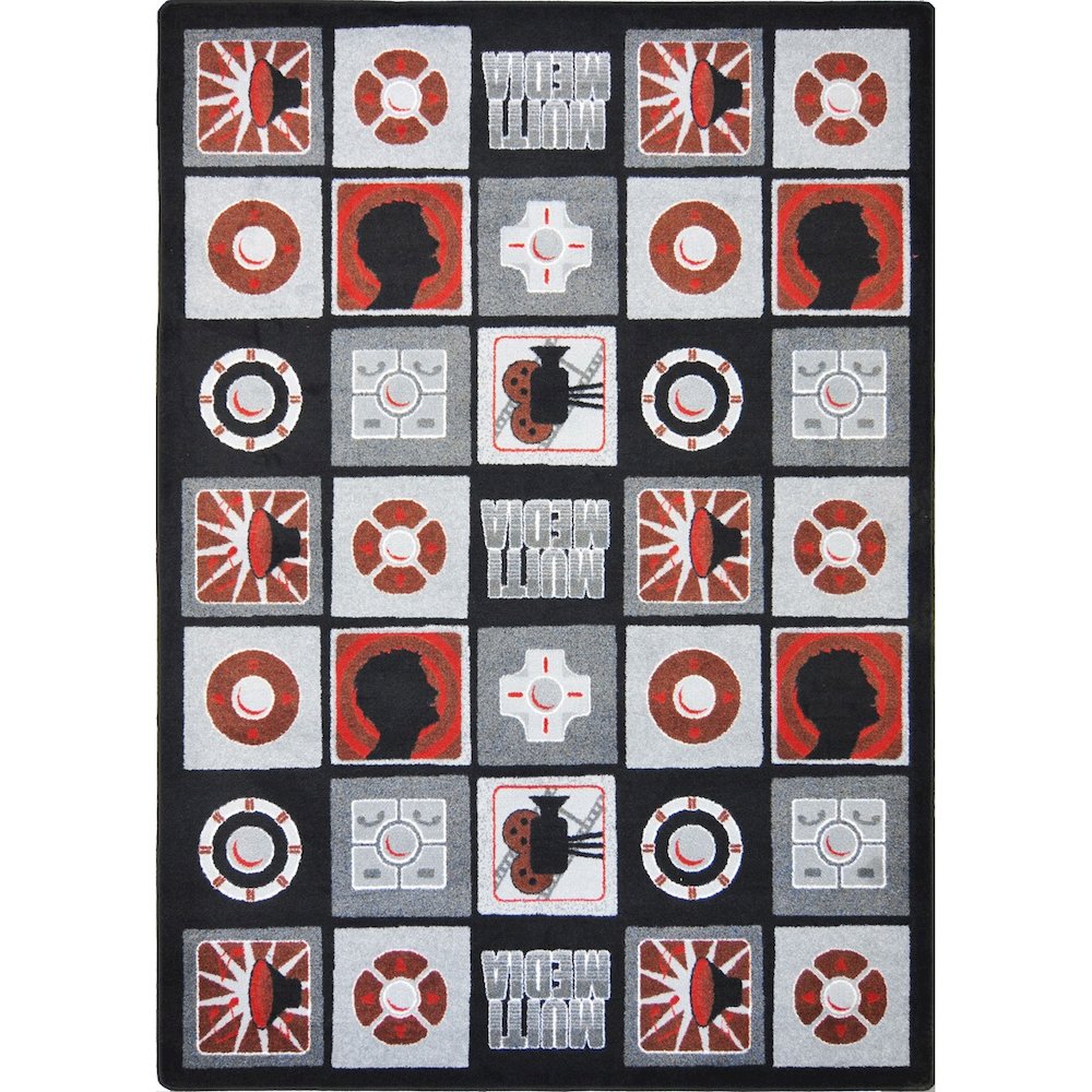 Kid Essentials Wired 5'4" x 7'8" Area Rug in Color Red. Picture 1