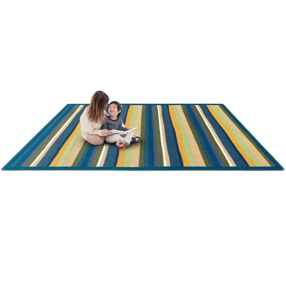 Kid Essentials Yipes Stripes 5'4" x 7'8" Area Rug in Color Bold. Picture 2