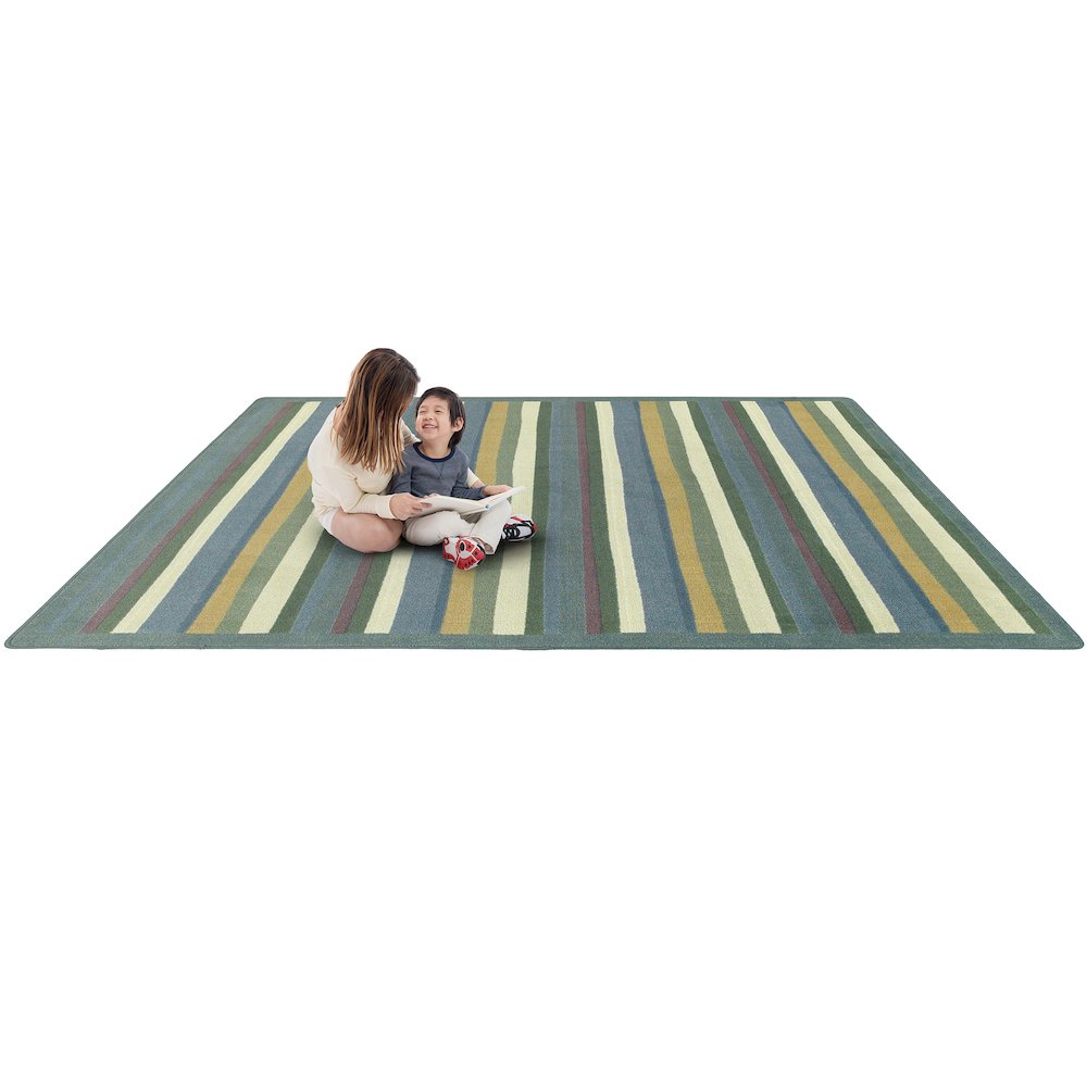 Kid Essentials Yipes Stripes 5'4" x 7'8" Area Rug in Color Soft. Picture 2