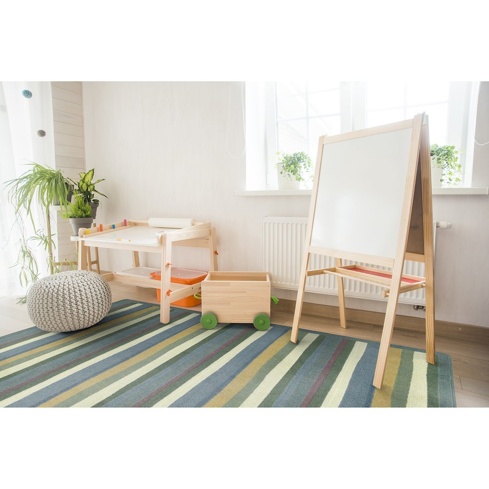 Kid Essentials Yipes Stripes 5'4" x 7'8" Area Rug in Color Soft. Picture 3