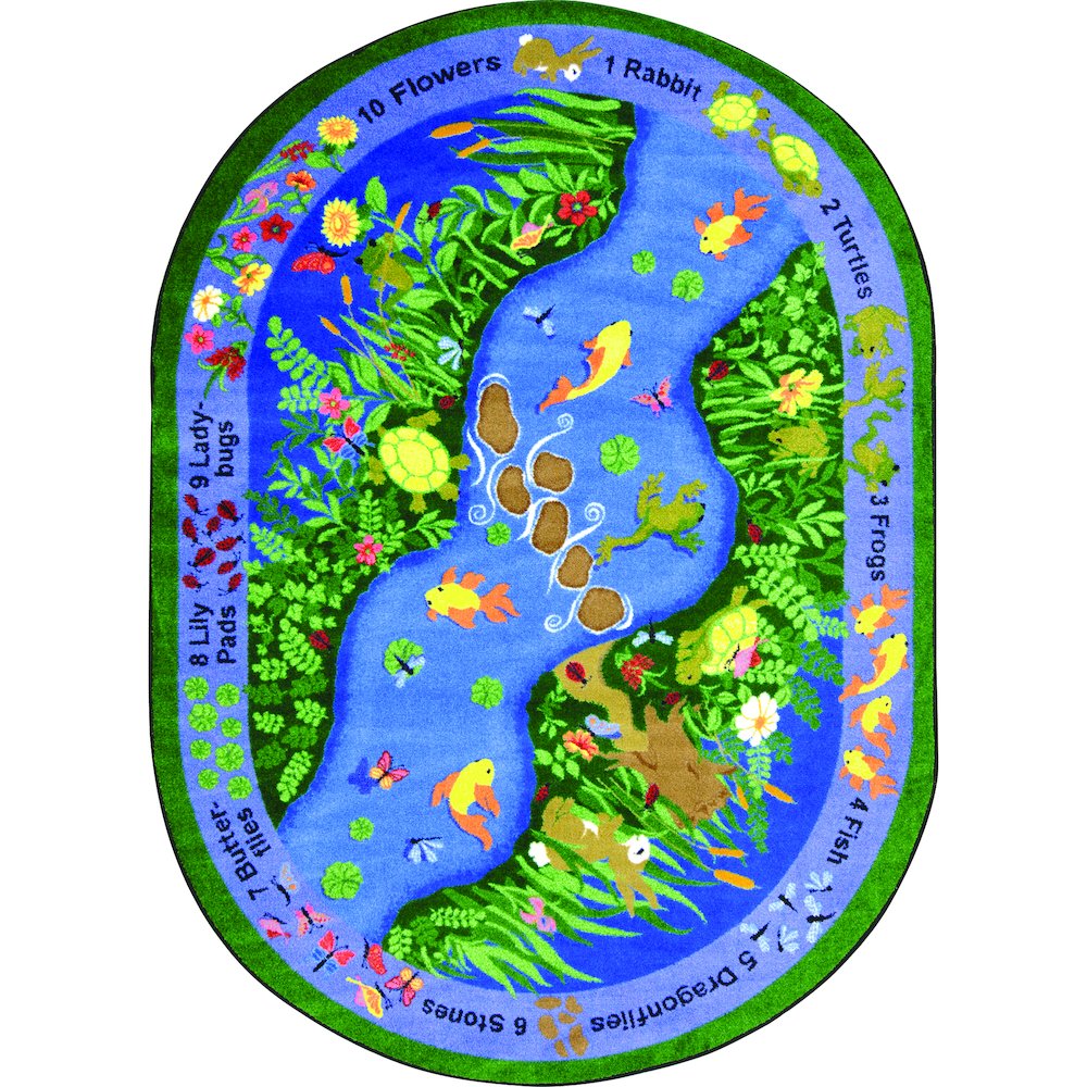 Kid Essentials You Can Find 7'8" x 10'9" Oval Area Rug in Color Multi. Picture 1
