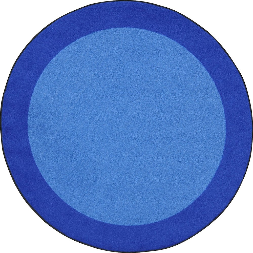 Kid Essentials All Around 13'2" Round Area Rug in Color Blue. Picture 1
