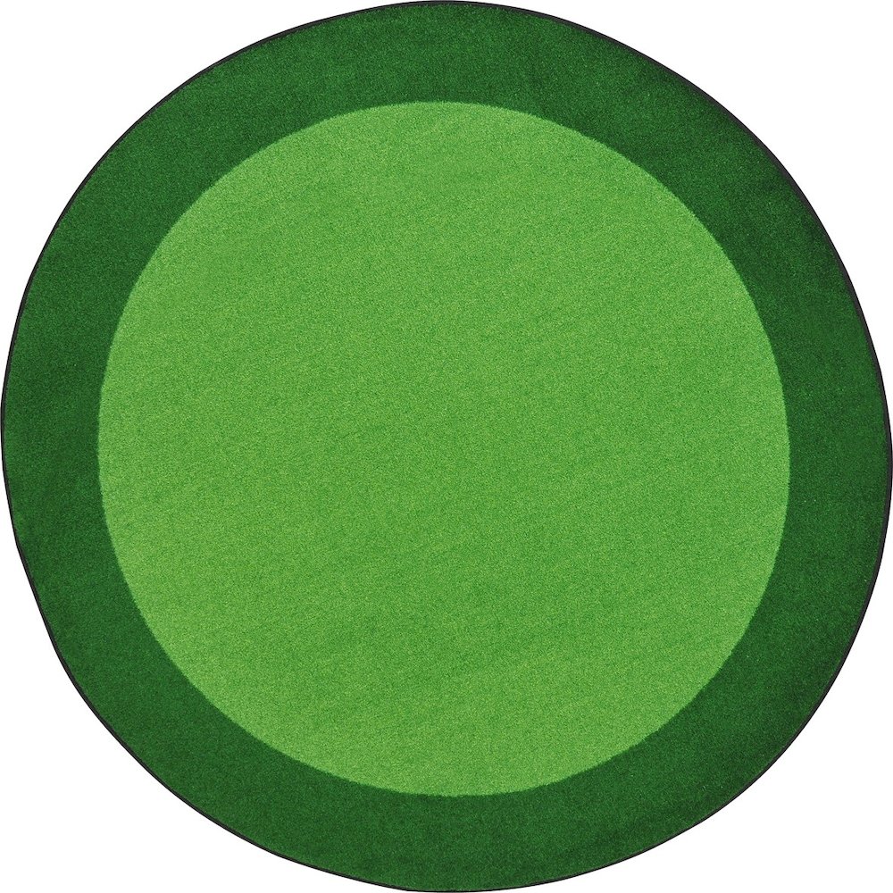 Kid Essentials All Around 13'2" Round Area Rug in Color Green. Picture 1