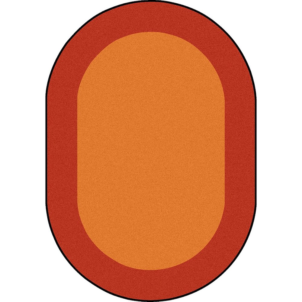 Kid Essentials All Around 10'9" x 13'2" Oval Area Rug in Color Orange. Picture 1