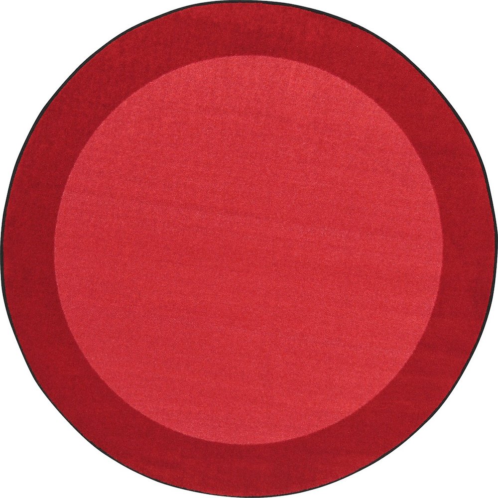 Kid Essentials All Around 13'2" Round Area Rug in Color Red. Picture 1