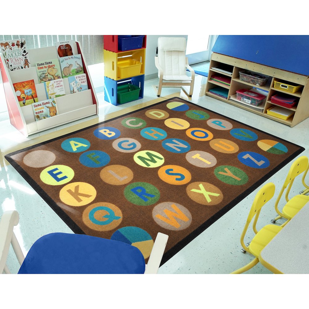 Kid Essentials Alpha-Dots 10'9" x 13'2" Area Rug in Color Earthtone. Picture 3