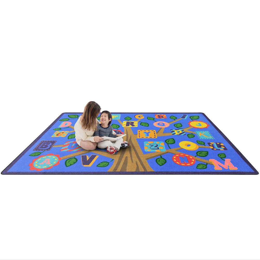 Kid Essentials Alphabet Leaves 10'9" x 13'2" Area Rug in Color Soft. Picture 2