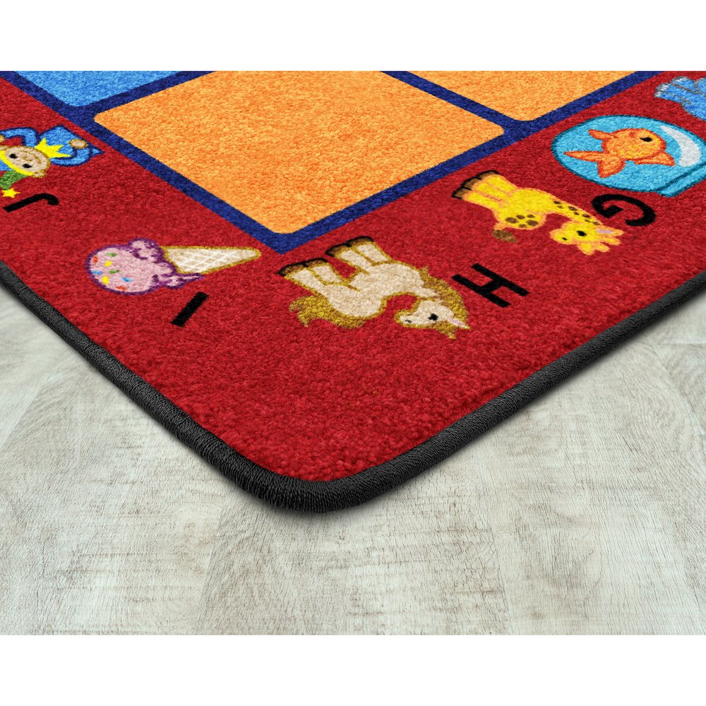 Kid Essentials Alphabet Phonics 10'9" x 13'2" Area Rug in Color Red. Picture 2