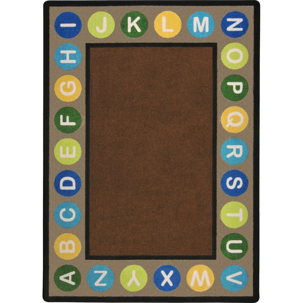 Kid Essentials Alphabet Spots 10'9" x 13'2" Area Rug in Color Earthtone. Picture 1