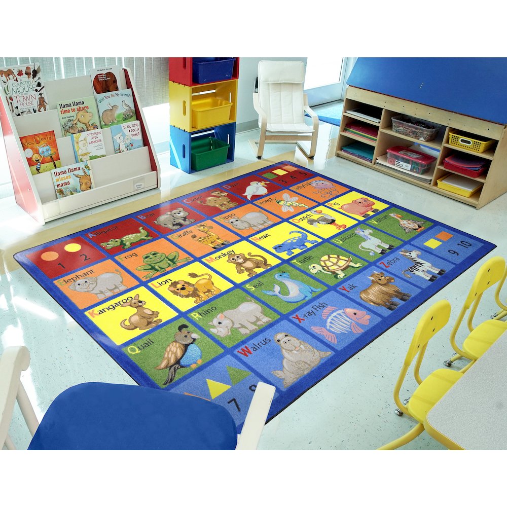 Kid Essentials Animal Phonics 10'9" x 13'2" Area Rug in Color Multi. Picture 3