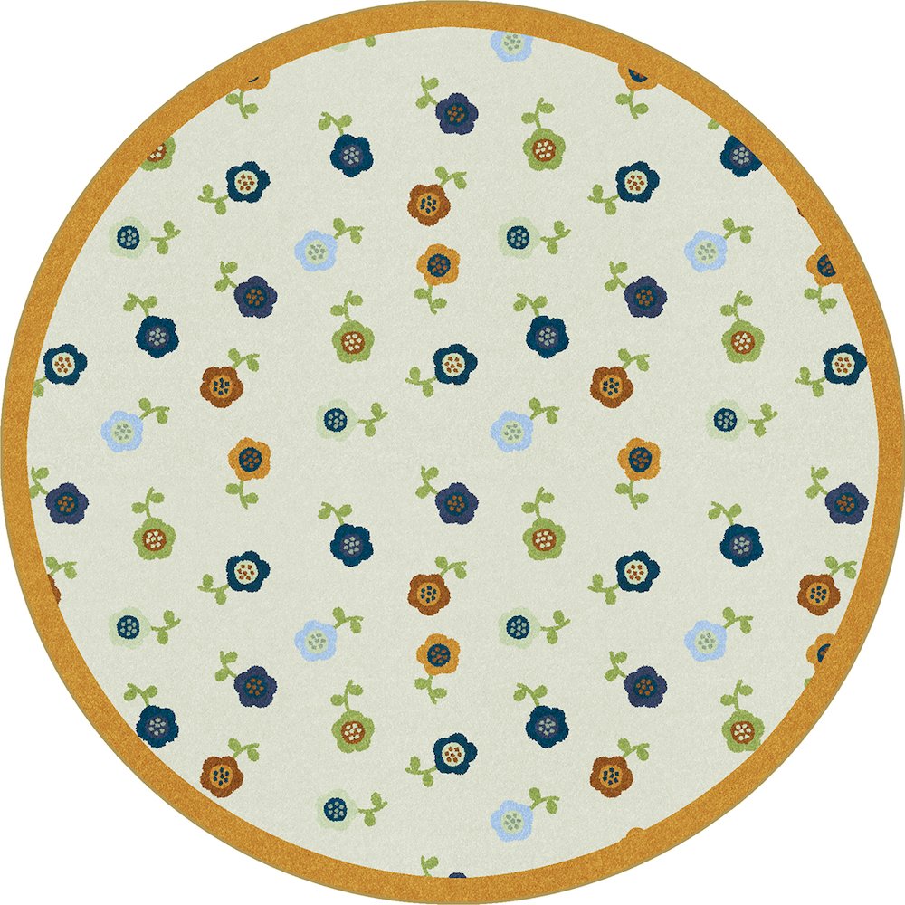 Kid Essentials Awesome Blossom 13'2" Round Area Rug in Color Bold. Picture 1