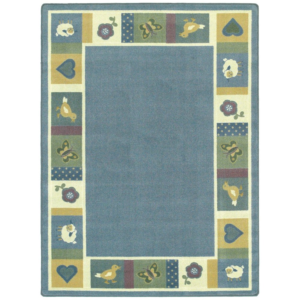 Kid Essentials Baby Blues 7'8" x 10'9" Area Rug in Color Soft. Picture 1