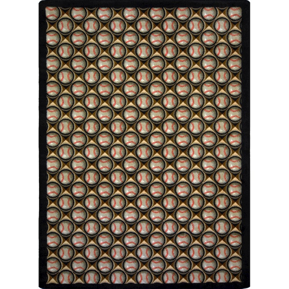 Games People Play Bases Loaded 7'8" x 10'9" Area Rug in Color Leather Glove. Picture 1