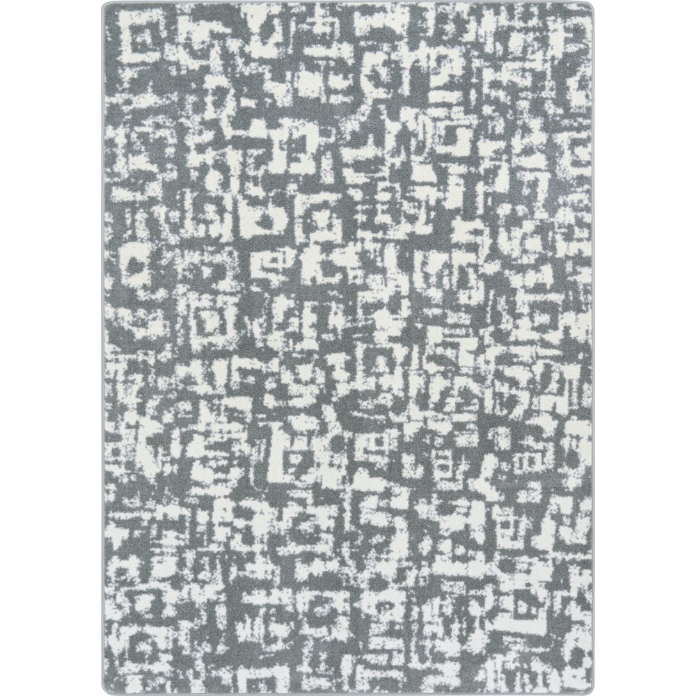 WorkSpace Block Print 7'8" x 10'9" Area Rug in Color Cloudy. Picture 1