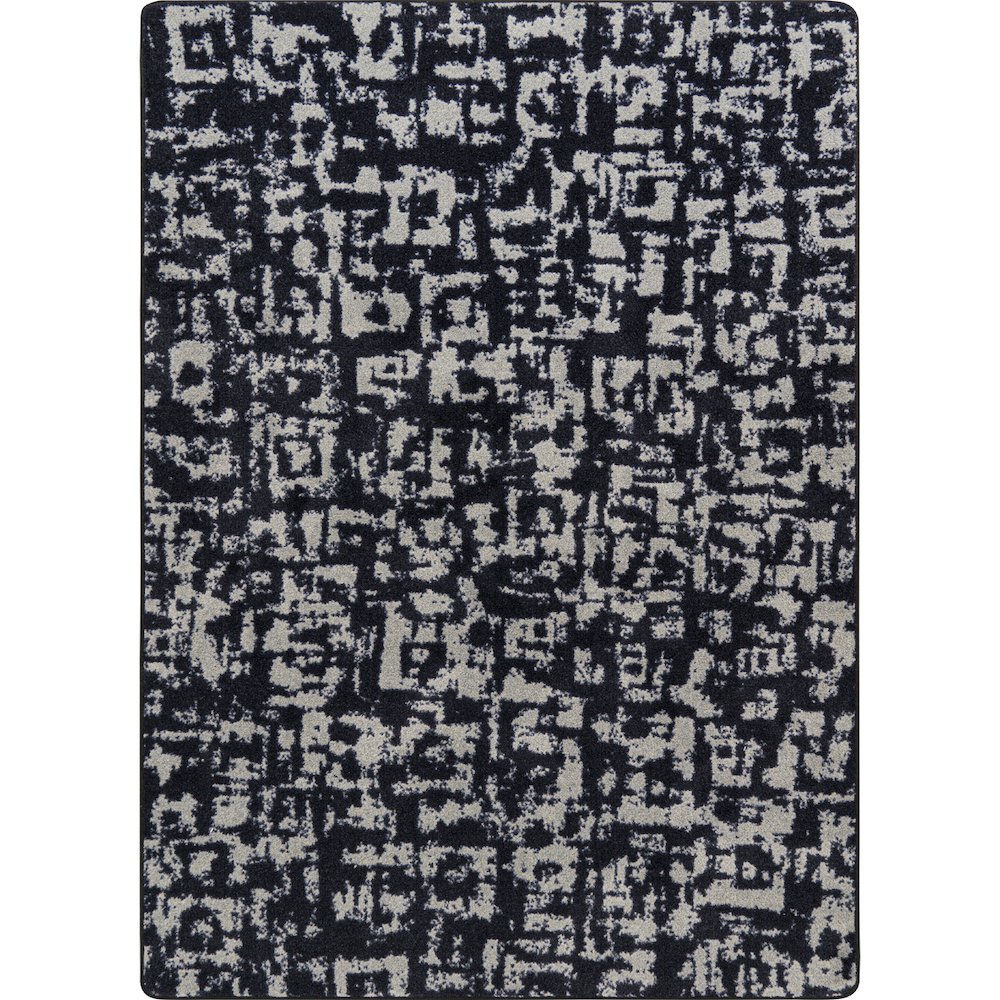 WorkSpace Block Print 7'8" x 10'9" Area Rug in Color Onyx. Picture 1