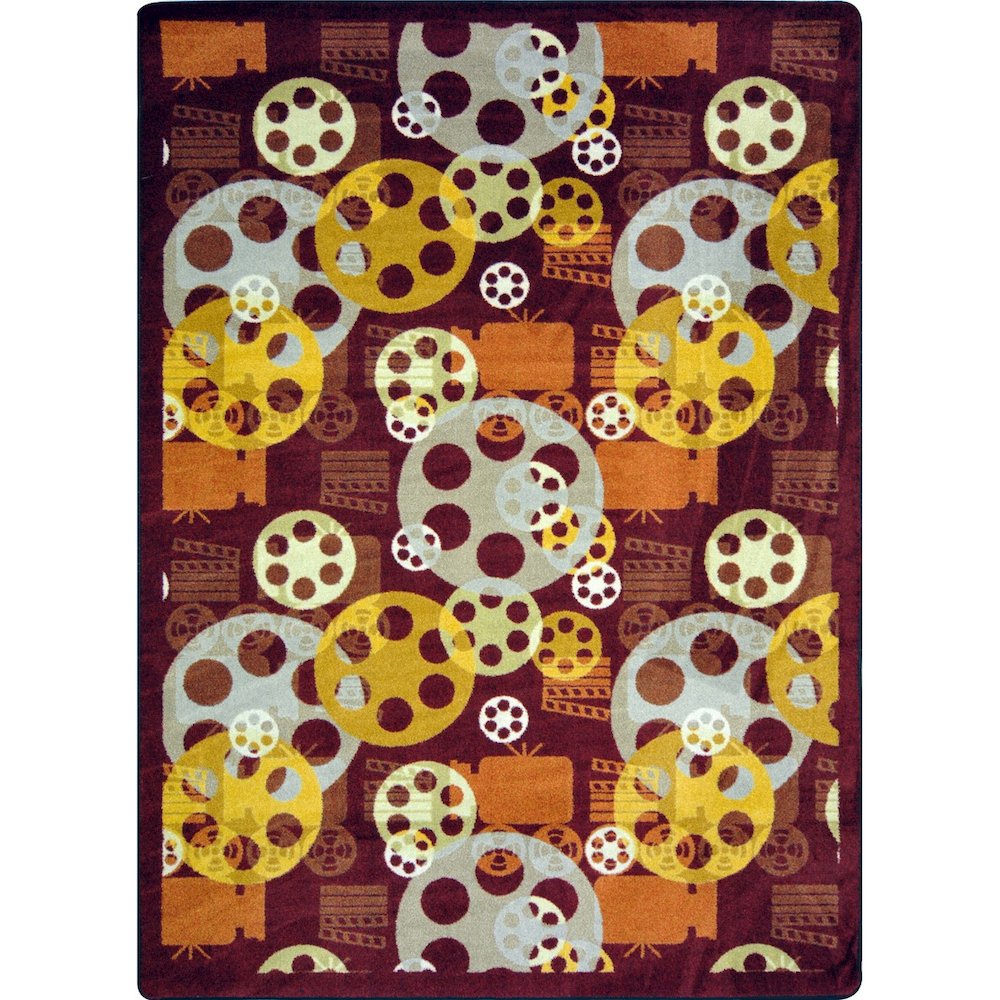 Any Day Matinee Blockbuster 7'8" x 10'9" Area Rug in Color Burgundy. Picture 1