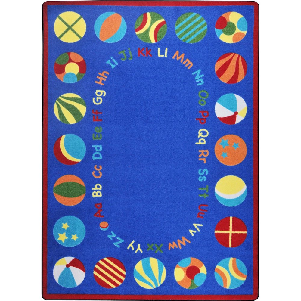 Kid Essentials Bouncy Balls 10'9" x 13'2" Area Rug in Color Multi. Picture 1