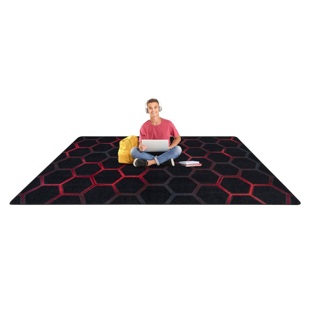 Kid Essentials Breakout 7'8" x 10'9" Area Rug in Color Ruby. Picture 4
