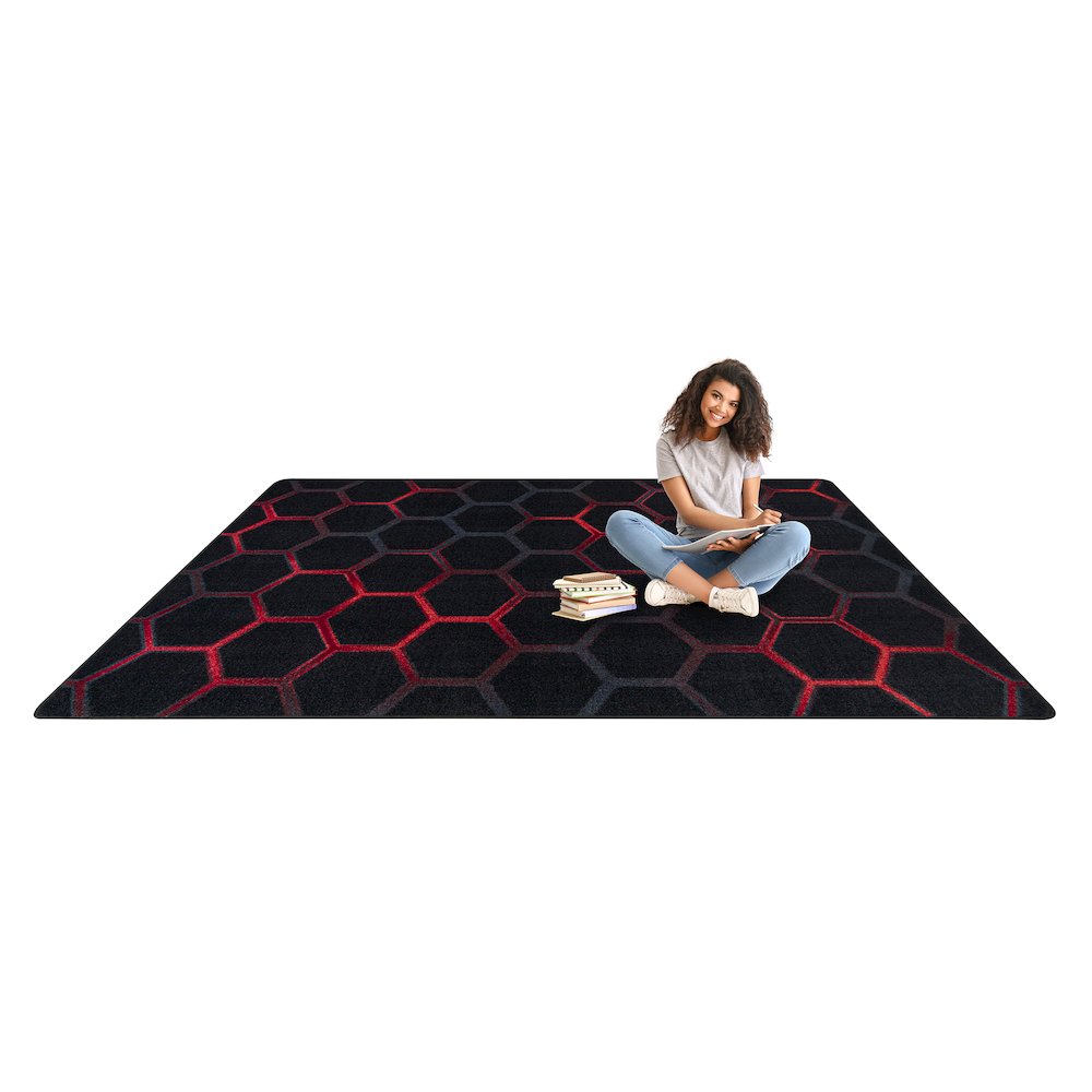 Kid Essentials Breakout 7'8" x 10'9" Area Rug in Color Ruby. Picture 5