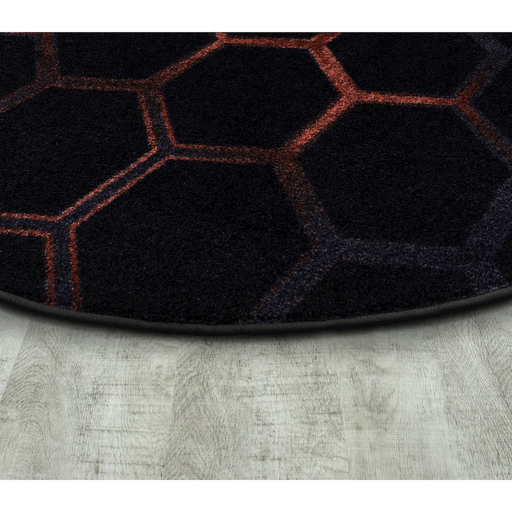 Kid Essentials Breakout 13'2" Round Area Rug in Color Ruby. Picture 2