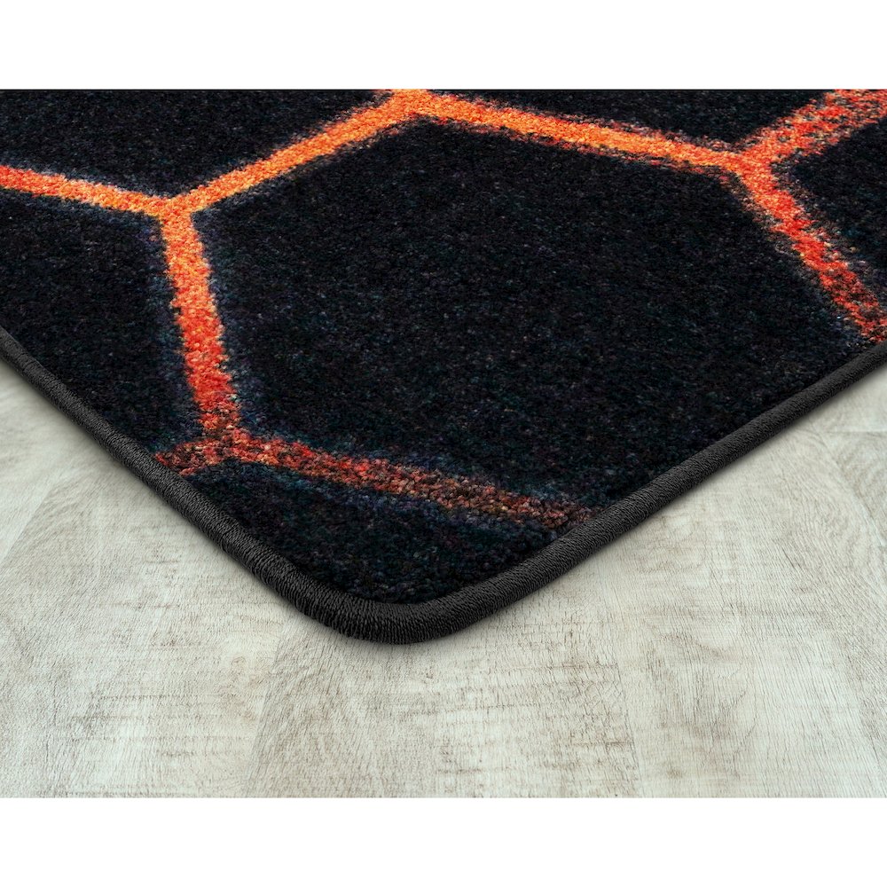 Kid Essentials Breakout 7'8" x 10'9" Area Rug in Color Tangerine. Picture 2