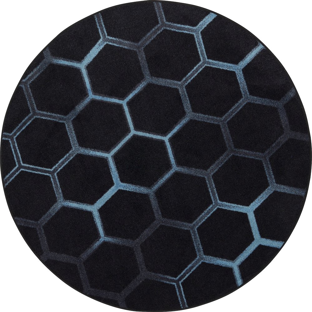 Kid Essentials Breakout 13'2" Round Area Rug in Color Teal. Picture 1