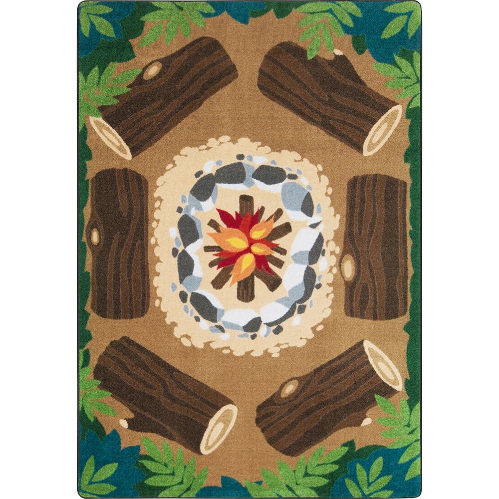 Kid Essentials Campfire Fun 10'9" x 13'2" Area Rug in Color Multi. Picture 1