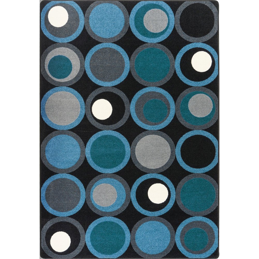 Kid Essentials Circle Back 10'9" x 13'2" Area Rug in Color Sapphire. Picture 1